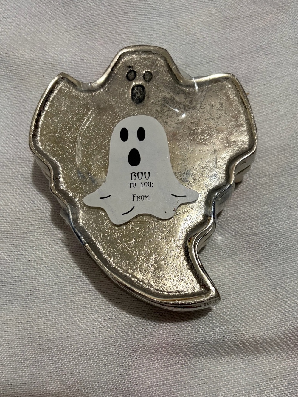 Set of 6 Silver Ghost Shaped Coasters Halloween Decor